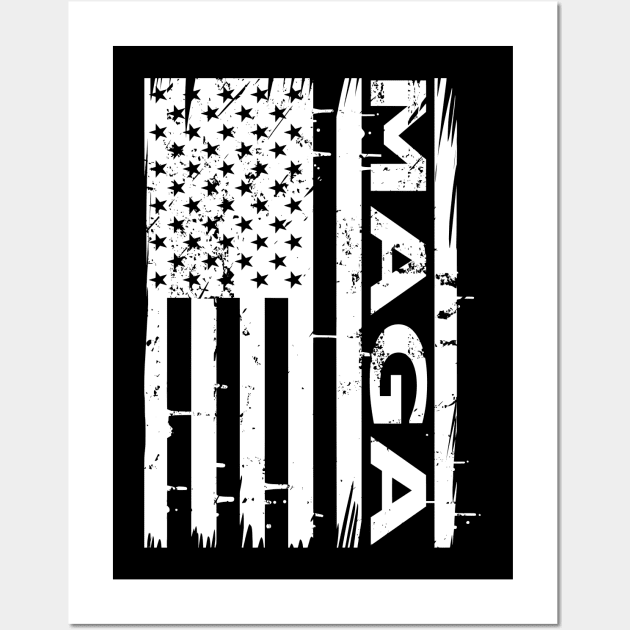 Donald Trump MAGA Make America Great Again USA Flag Political Election Wall Art by Lasso Print